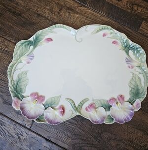 FRANZ  COLLECTION SWEET PEA GARDEN PLATTER